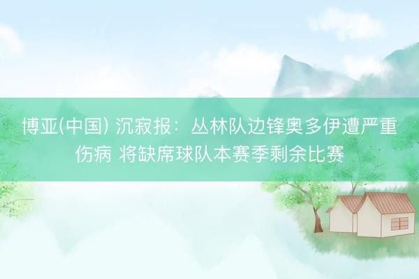 博亚(中国) 沉寂报：丛林队边锋奥多伊遭严重伤病 将缺席球队本赛季剩余比赛