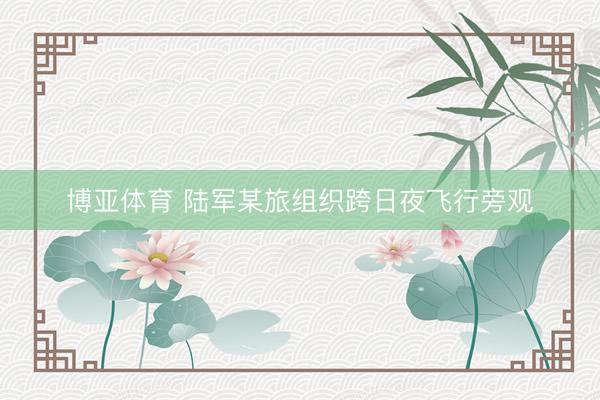 博亚体育 陆军某旅组织跨日夜飞行旁观