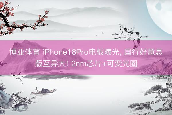 博亚体育 iPhone18Pro电板曝光， 国行好意思版互异大! 2nm芯片+可变光圈
