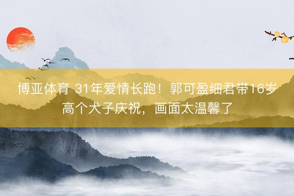 博亚体育 31年爱情长跑！郭可盈细君带16岁高个犬子庆祝，画面太温馨了